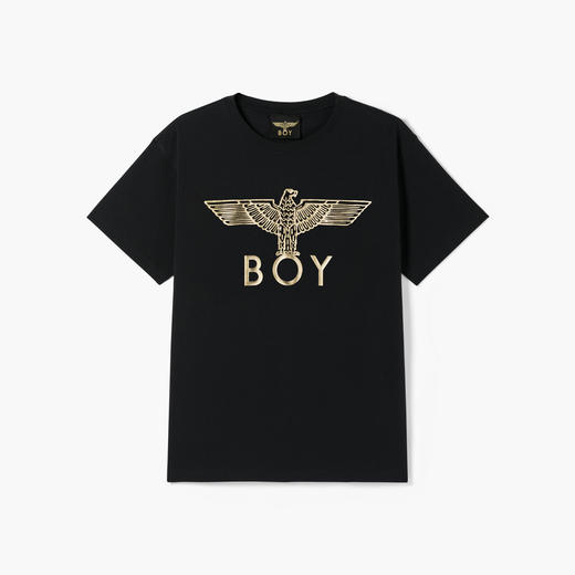 BOYLONDON短袖男女款22春季新品印花烫银炸街金绣线翅膀T恤B221N01039 商品图3