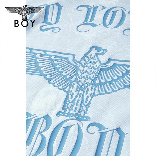 BOYLONDON短袖男女同款22夏季新品航海元素满印蓝色个性T恤B222N01046 商品图3