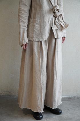 elsa esturgie 宽腿皱褶休闲长裤裙裤（毛边裤腿）