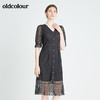 oldcolour秋季商场同款V领气质短袖连衣裙N22101290 商品缩略图4