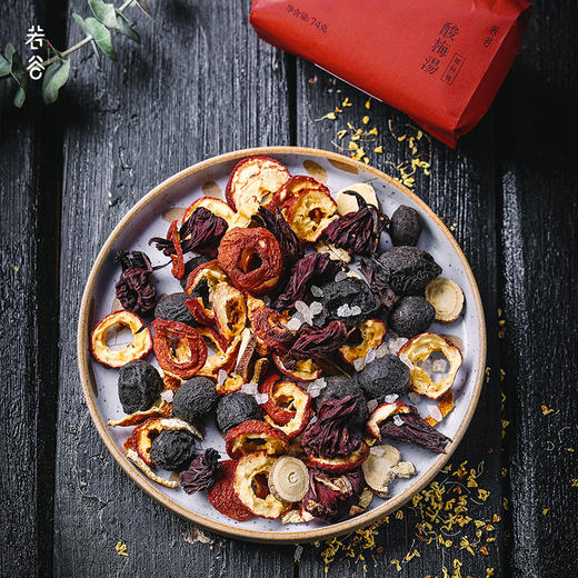 【赠干桂花、黄冰糖】桂花酸梅汤 老北京酸乌梅汁 74g*4包 商品图3