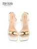 西村名物2022年女新款夏季时尚粗跟方头一字扣带仙女风凉鞋23671 商品缩略图3