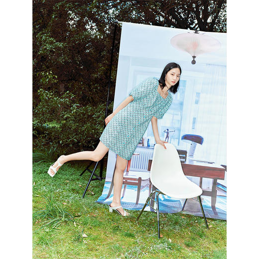 NEELLY纳俪连衣裙女短袖2022夏季新款减龄裙潮N22042Y01050 商品图3