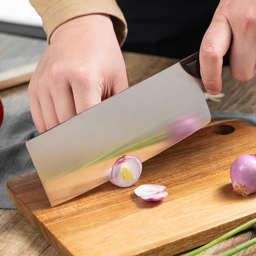 詹厨定制中式菜刀 | 进口纯钢一体成型 黑檀木刀柄 坚韧耐磨 切肉切菜轻巧省力 商品图2