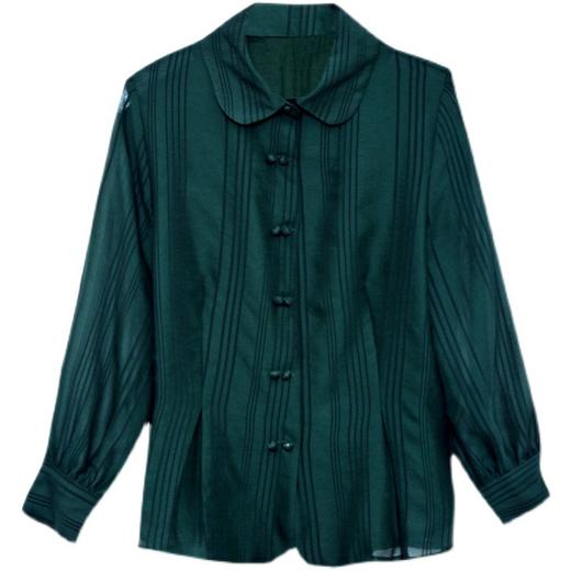 新款雪纺衫职业七分袖显瘦收腰条纹加大码衬衣 AHM-dydd8518 商品图4