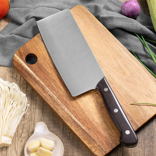 詹厨定制中式菜刀 | 进口纯钢一体成型 黑檀木刀柄 坚韧耐磨 切肉切菜轻巧省力 商品图3