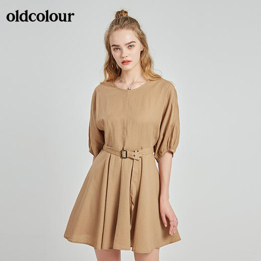 oldcolour春秋季商场同款休闲气质圆领短袖连衣裙N22101275 商品图2