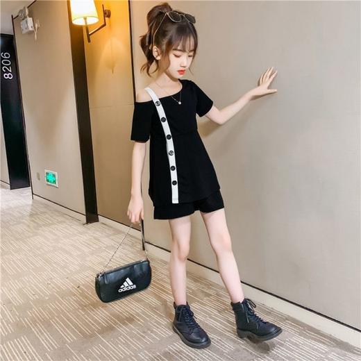 黛唯梵 女童套装夏装2022年夏季新款洋气时髦吊带连衣裙儿童短袖两件套潮国庆出游 商品图6