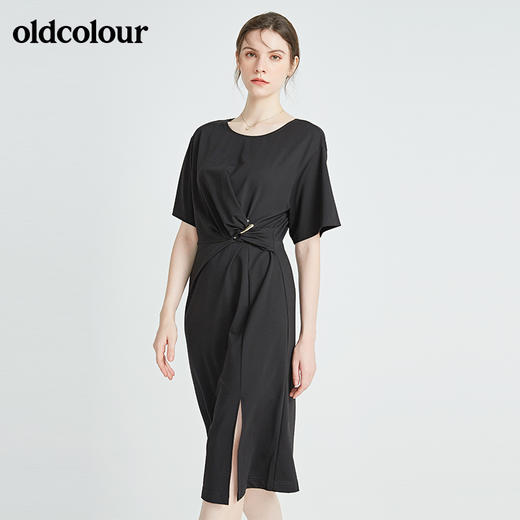 oldcolour秋季商场同款休闲气质短袖连衣裙N22101418 商品图2