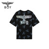 BOYLONDON短袖男女同款22夏季新品老鹰LOGO满印朋克风T恤B222N01051 商品缩略图0