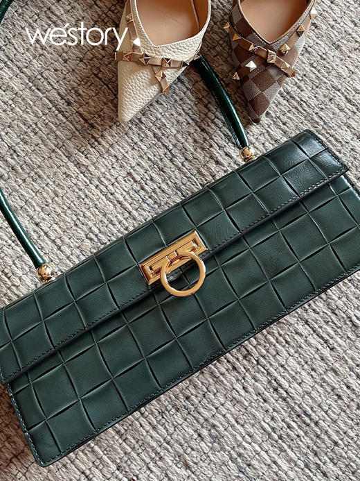 westory2022新款百搭时尚单肩斜挎女时尚质感手提包W32BA6141109W 商品图0