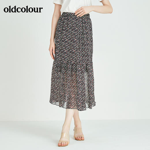 oldcolour欧珂秋季商场同款时尚复古花色半身长裙N22063437 商品图1