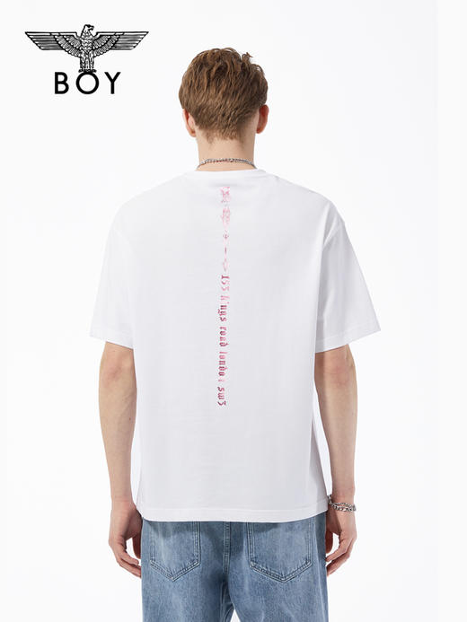 BOYLONDON短袖男女同款22春夏新品哥特字母印花设计感T恤B221N01026 商品图1