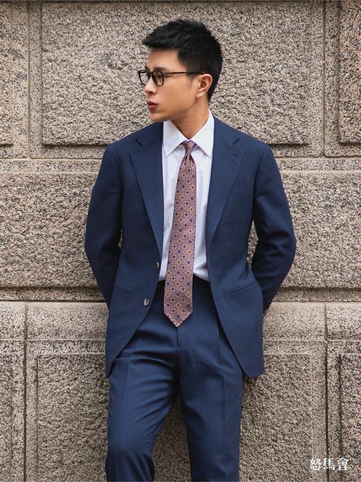 Vitale Barberis Canonico Perennial Super 110’s 澳洲美丽诺羊毛藏蓝色暗亲王格全麻衬套装 商品图4