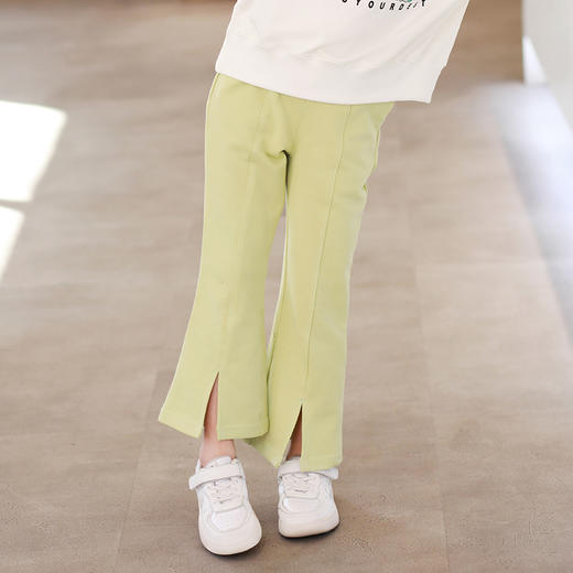 龙之涵 中大童女童前开喇叭裤阔腿裤 商品图5