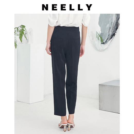 NEELLY纳俪商场同款春秋OL西装烟管裤显瘦简约小脚休闲长裤直筒裤N22044H04552 商品图4