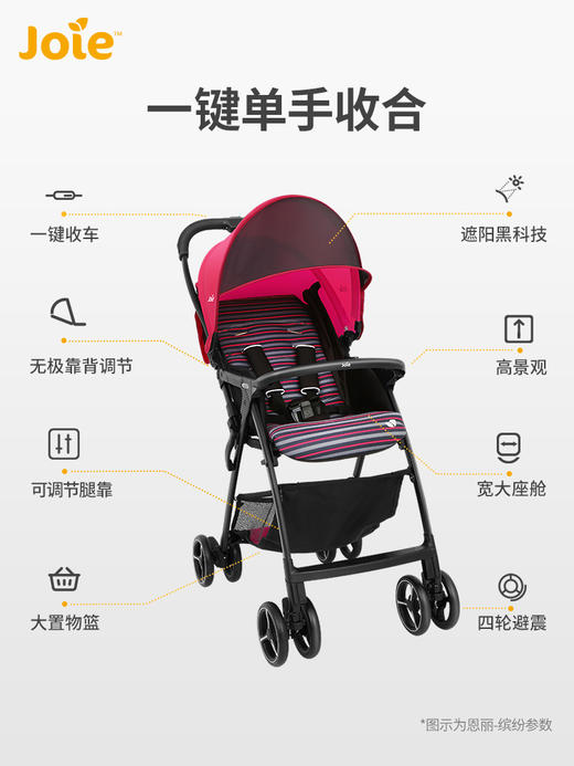 英国巧儿宜joie恩丽几何高景观超轻便携夏季可躺折叠婴儿推车 升级款 商品图1