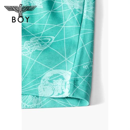 BOYLONDON短袖男女同款22夏季新品哥特字母老鹰印花个性T恤B222N01056 商品图3