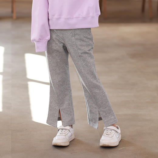 龙之涵 中大童女童前开喇叭裤阔腿裤 商品图6