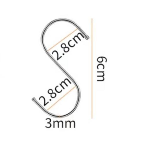 不锈钢s型挂钩s铁钩挂肉钩子家用s形金属钢管s勾子挂单个 商品图3