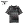 BOYLONDON短袖男女同款22夏季新品水彩感老鹰满印黑色T恤B222N01058 商品缩略图0