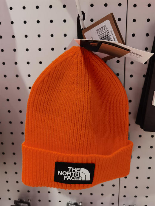 2122 TNF TNF LOGO BOX CUFFED BEANIE 橘红冷帽 商品图0