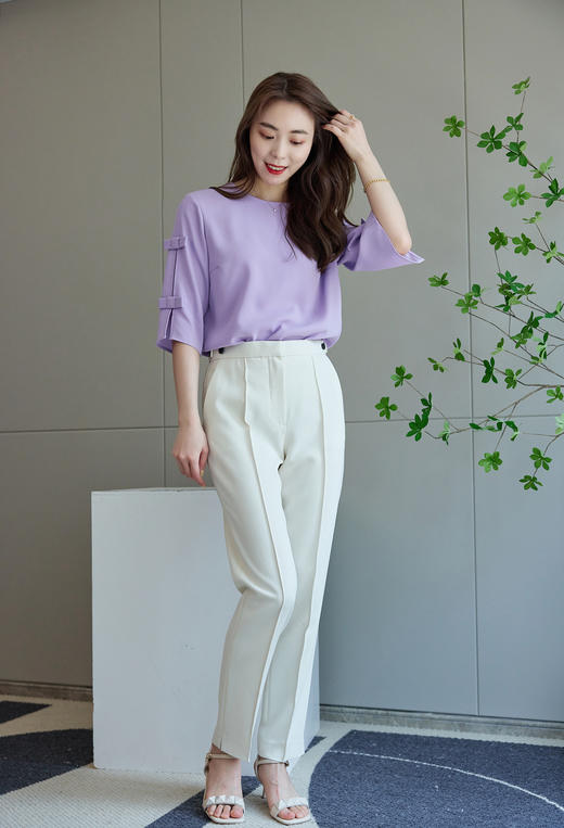 紫丁香蝴蝶结上衣 商品图6