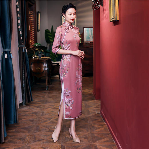 JXJR-新款旗袍 长款复古丽质优雅民族风旗袍裙 商品图1