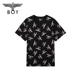 BOYLONDON短袖男女同款22夏季新品经典老鹰满印个性T恤B222N01060