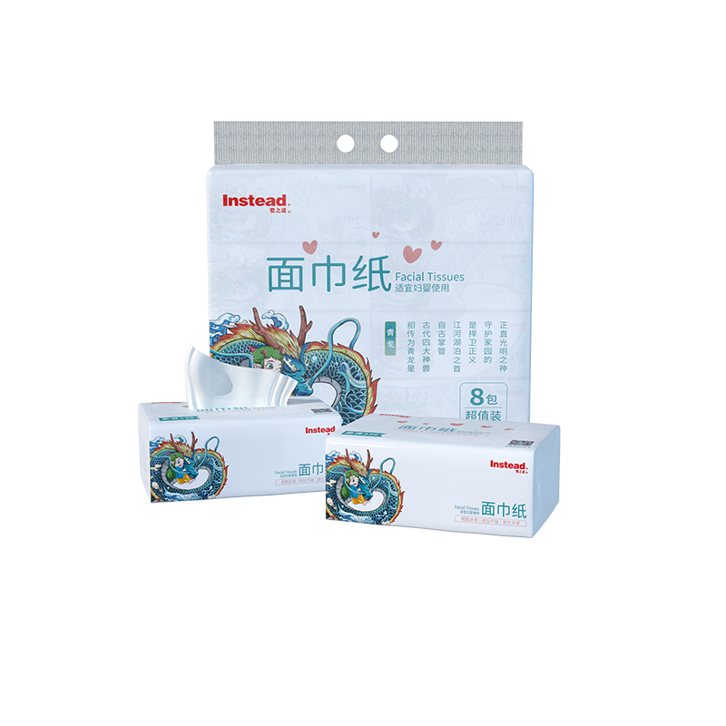 婴之道柔滑面巾纸 国潮336张*8包（1提） 适宜妇婴用原生木浆纸巾