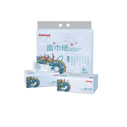 婴之道柔滑面巾纸 国潮336张*8包（1提） 适宜妇婴用原生木浆纸巾 商品图0