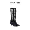 【下架】lost in echo 时装低跟系列 运动感露趾低跟网纱长靴袜靴春夏靴 商品缩略图0