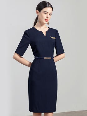 夏季高端售楼部正装职业连衣裙工作服女薄款美容师裙子工装