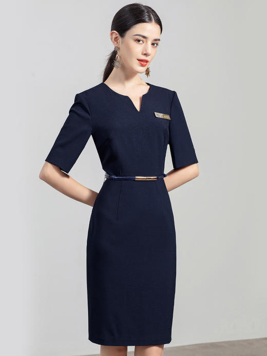 夏季高端售楼部正装职业连衣裙工作服女薄款美容师裙子工装 商品图0