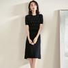 米思阳夏季新款气质碎花a字裙子修身显瘦针织中长连衣裙1561 商品缩略图1