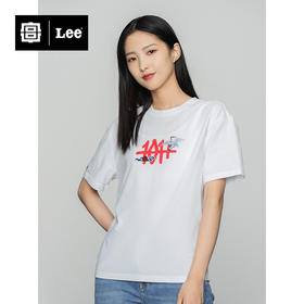 Lee宫廷文化“一品云鹤”潮服22春夏新品舒适女短袖T恤LWT0025113RT00FK14000