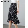 NEELLY纳俪商场同款撞色高腰半身裙女不规则裙摆气质A字裙潮新款N22044E04427 商品缩略图0
