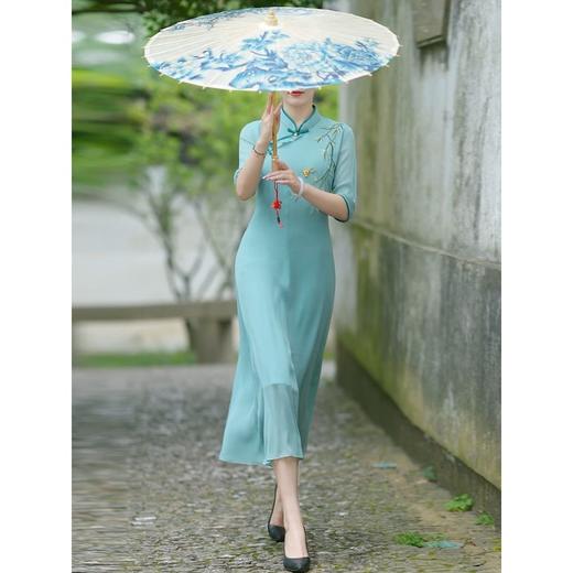 BYDCV873改良旗袍女2022年新款年轻款春夏季复古民国气质优雅长款连衣裙女 商品图4