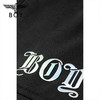 BOYLONDON休闲裤男女款22夏季新品老鹰满印黑色宽松短裤B222N13022 商品缩略图4