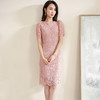 米思阳2022夏季新款优雅名媛包臀裙蕾丝连衣裙5Q21BL0681 商品缩略图1