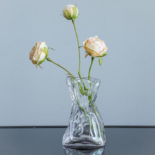 （特价商品 不算在满600打5折金额内）BX扭曲折纸玻璃花瓶 彩色透明 商品图3