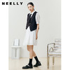 NEELLY纳俪假两件连衣裙女可脱卸领带衬衫式A字裙泡泡袖中长款N22041Y01018 商品缩略图2