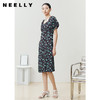 NEELLY纳俪商场同款法式满印连衣裙女方领泡泡袖收腰A字裙中长款 商品缩略图2