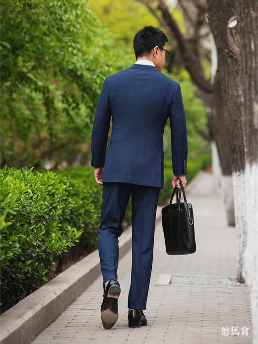 Vitale Barberis Canonico Perennial Super 110’s 澳洲美丽诺羊毛藏蓝色暗亲王格全麻衬套装 商品图3