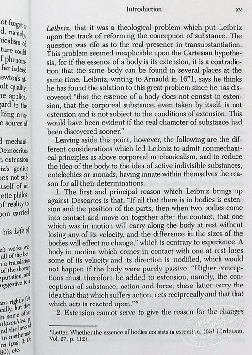 【中商原版】形而上学和单子论 英文原版 Discourse on Metaphysics Leibniz 商品图6