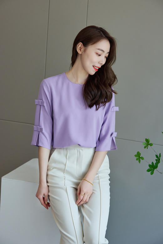 紫丁香蝴蝶结上衣 商品图8