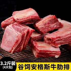 花间肥【3.2斤装（4大包）】臻选美国进口谷饲安格斯牛肋排切块1700克 原肉原切 优越的肥瘦比例 口感嫩滑Q弹