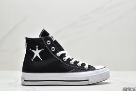 匡威Converse STAR Stussy联名1970S星星刺绣黑色高帮帆布鞋A01765C男女鞋