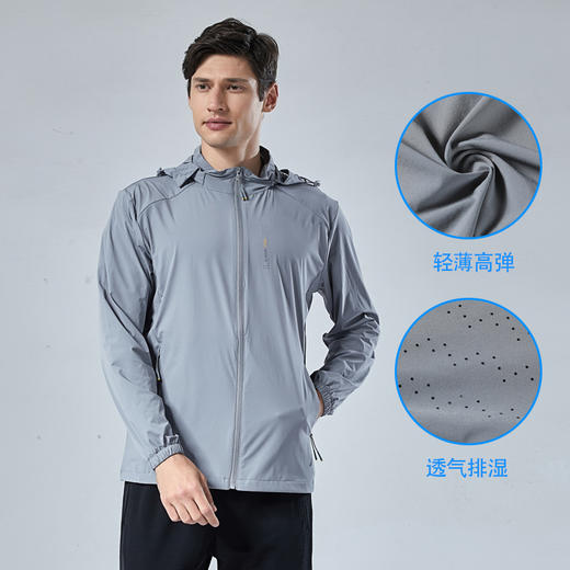 秒【防晒衣】【新款DTH】大依优型大码男装防晒衣皮肤衣薄款清凉防晒服透气高弹可拆卸帽子男夏季外套上衣 商品图3