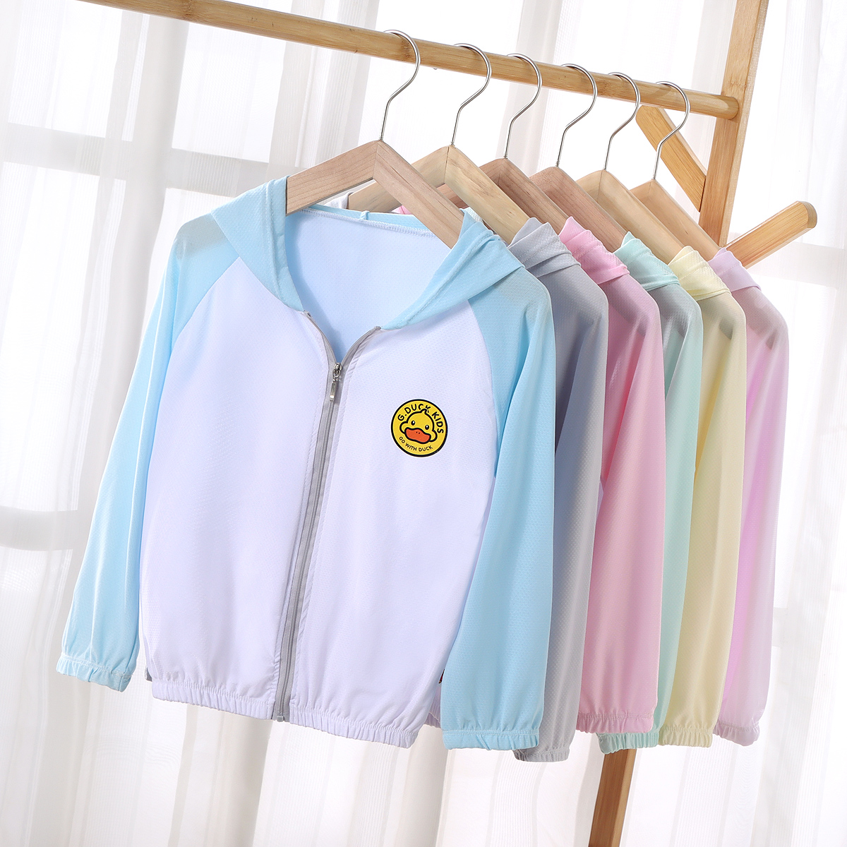 小黄鸭儿童防晒衣男童薄款外套女童2025新款长袖防紫外线宝宝衣服